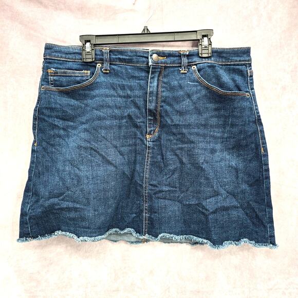 Universal Thread Blue Denim Jeans Short Mini Cotton Skirt Western 16/33 - Picture 1 of 4